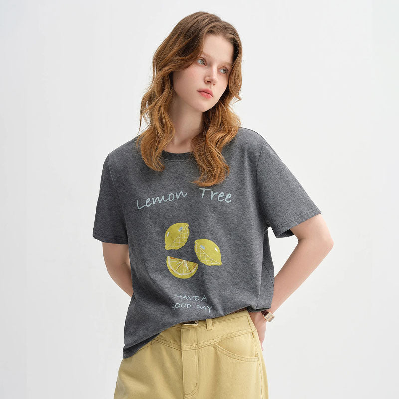 Cotton Fruit Print T-Shirt