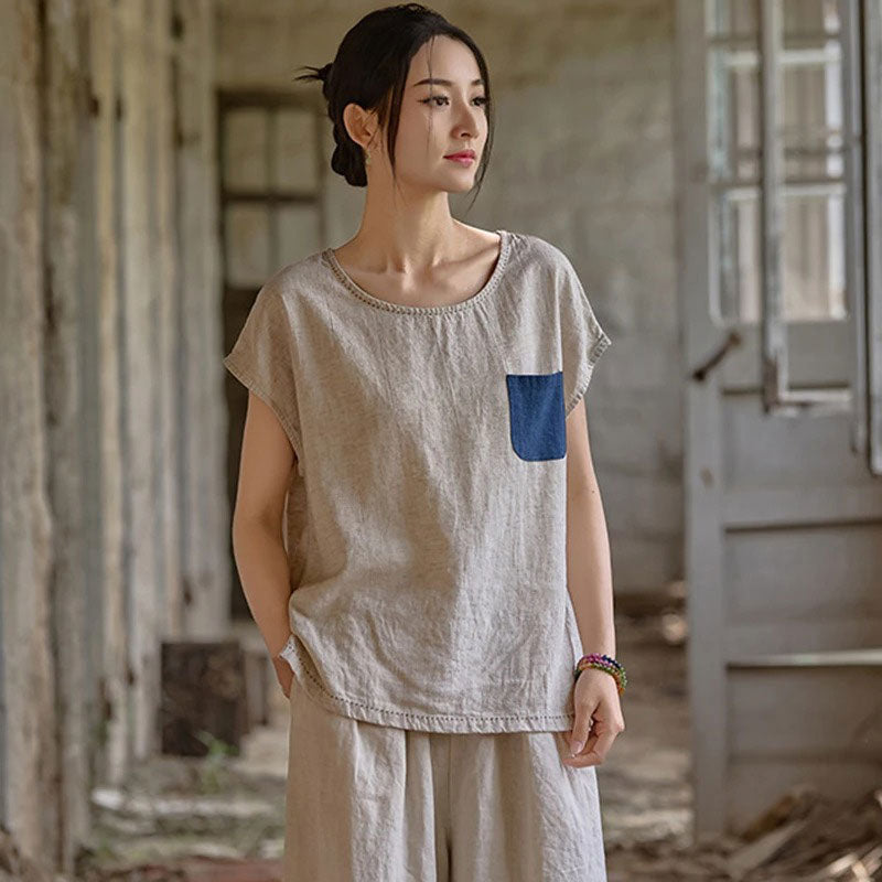 Cotton Linen Casual T-Shirt