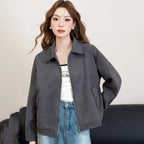 Cropped Suede Jacket Slim Fit