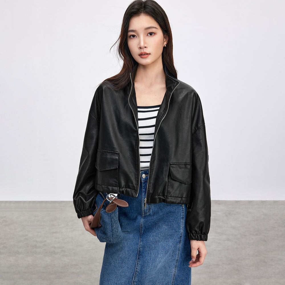 Vintage Leather Jacket Outerwear