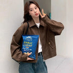 Cropped Suede Jacket Slim Fit