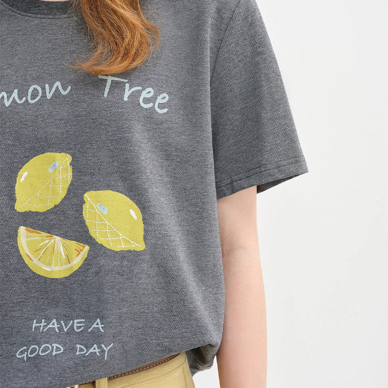 Cotton Fruit Print T-Shirt