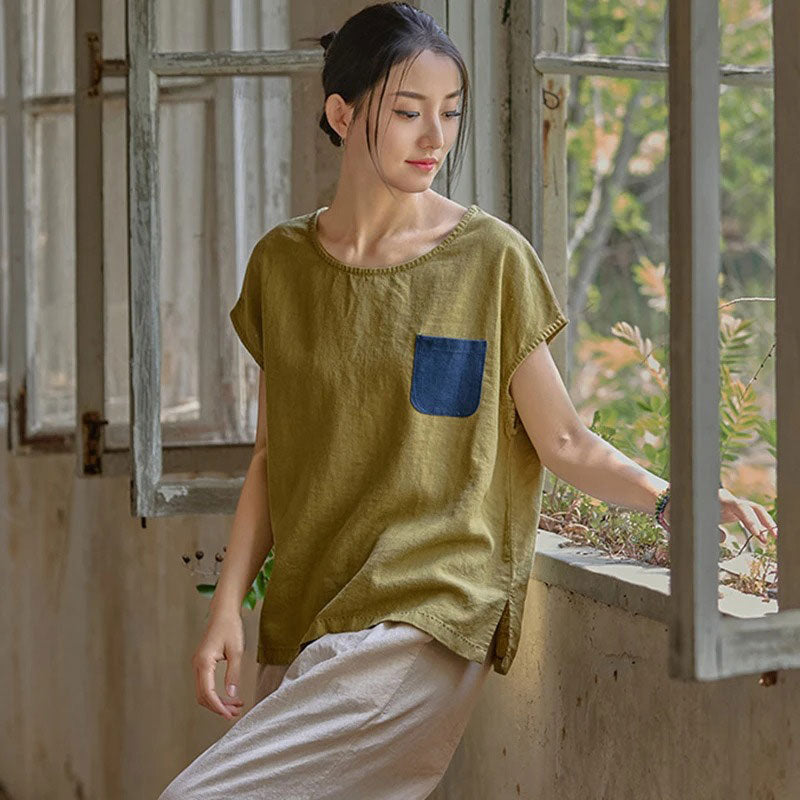 Cotton Linen Casual T-Shirt