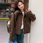 Cropped Suede Jacket Slim Fit