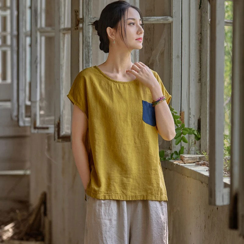 Cotton Linen Casual T-Shirt