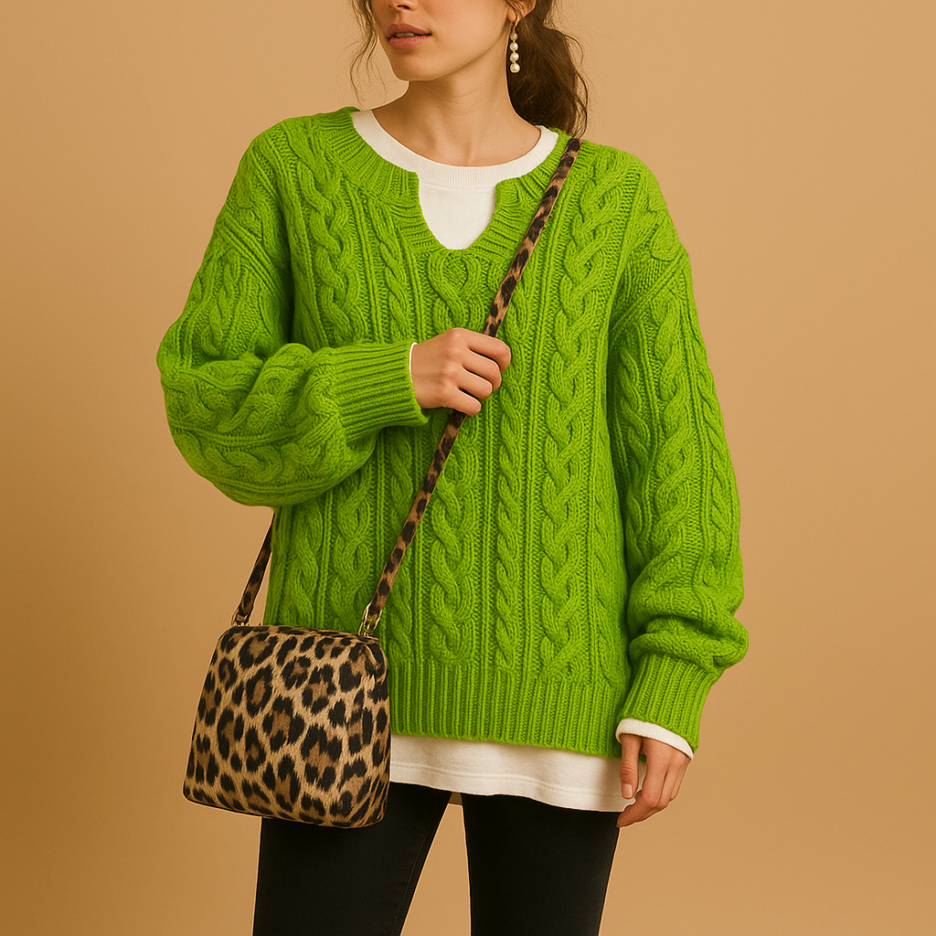 Women's breathable V-neck knitted sweater made from soft cotton, perfect for casual wear, office outfits, or cozy weekend looks.