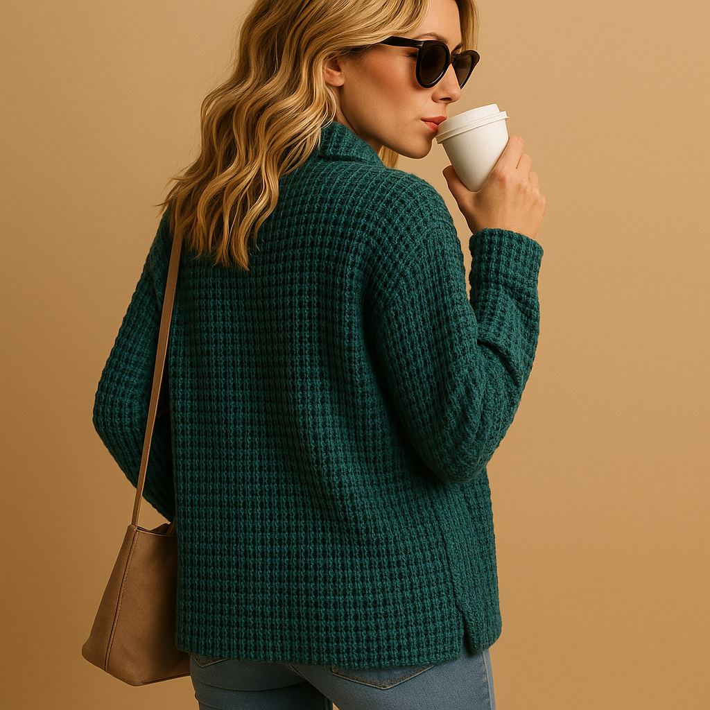 Women's fitted knitted sweater with a tailored cut and soft fabric, perfect for casual outings and everyday wear in any season.