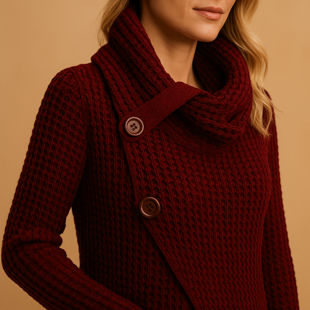 Women's fitted knitted sweater with a tailored cut and soft fabric, perfect for casual outings and everyday wear in any season.