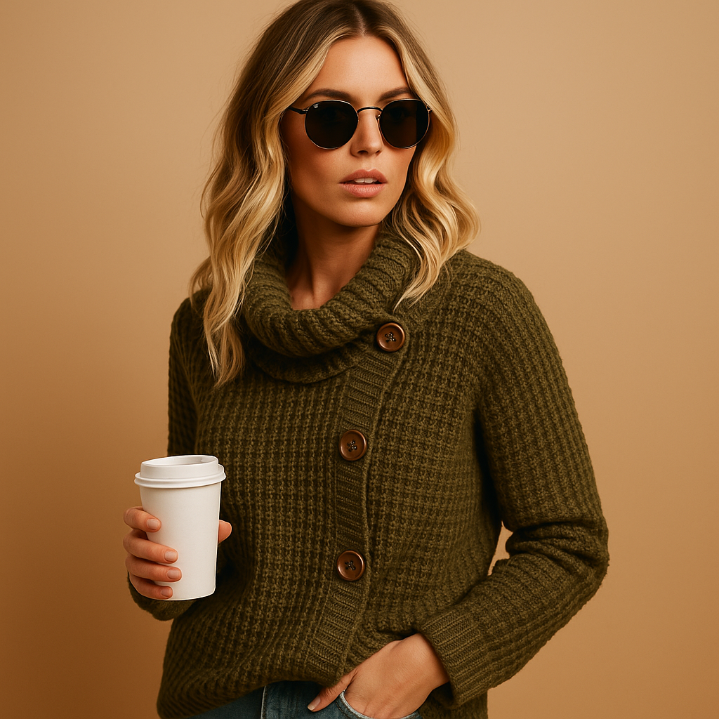 Women's fitted knitted sweater with a tailored cut and soft fabric, perfect for casual outings and everyday wear in any season.