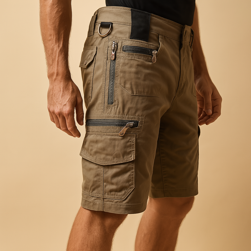 Men’s casual cargo shorts with relaxed fit, multiple pockets, and durable fabric, perfect for outdoor activities, travel, and casual daily wear.