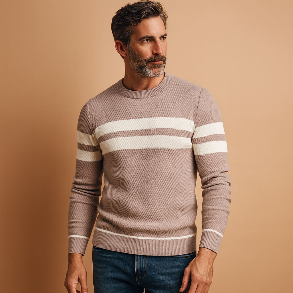 Casual crew neck sweater for men with a soft, warm fit and classic design, perfect for autumn and winter casual or smart outfits.