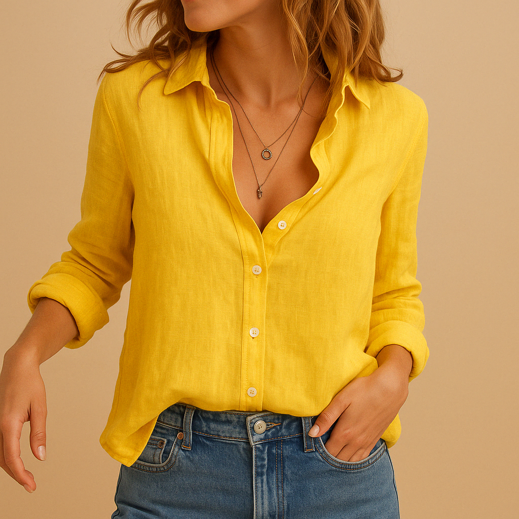 Women’s casual lightweight blouse with a relaxed fit and breathable fabric, perfect for daily wear, work, or casual outings in any season.