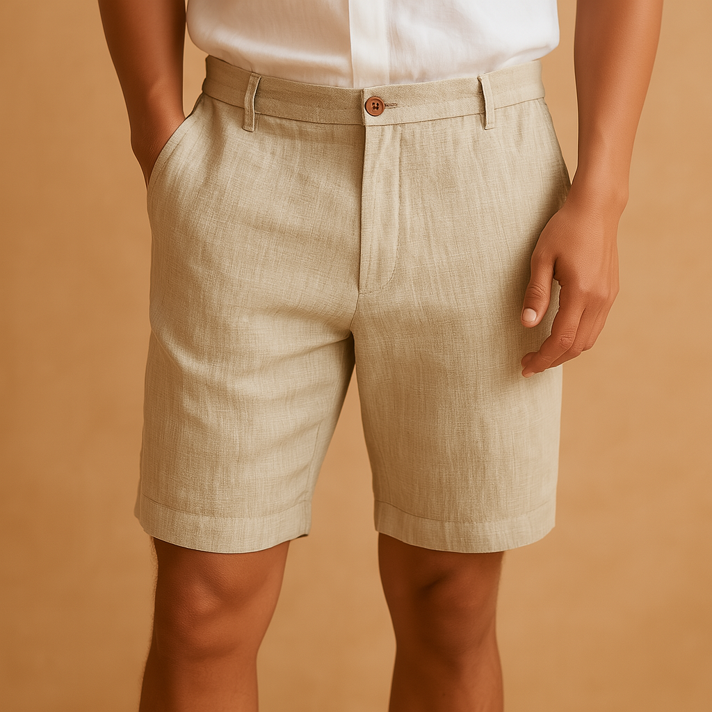 Men’s casual summer shorts with elastic waistband, relaxed fit, and breathable fabric, perfect for beach, casual outings, and warm-weather wear.