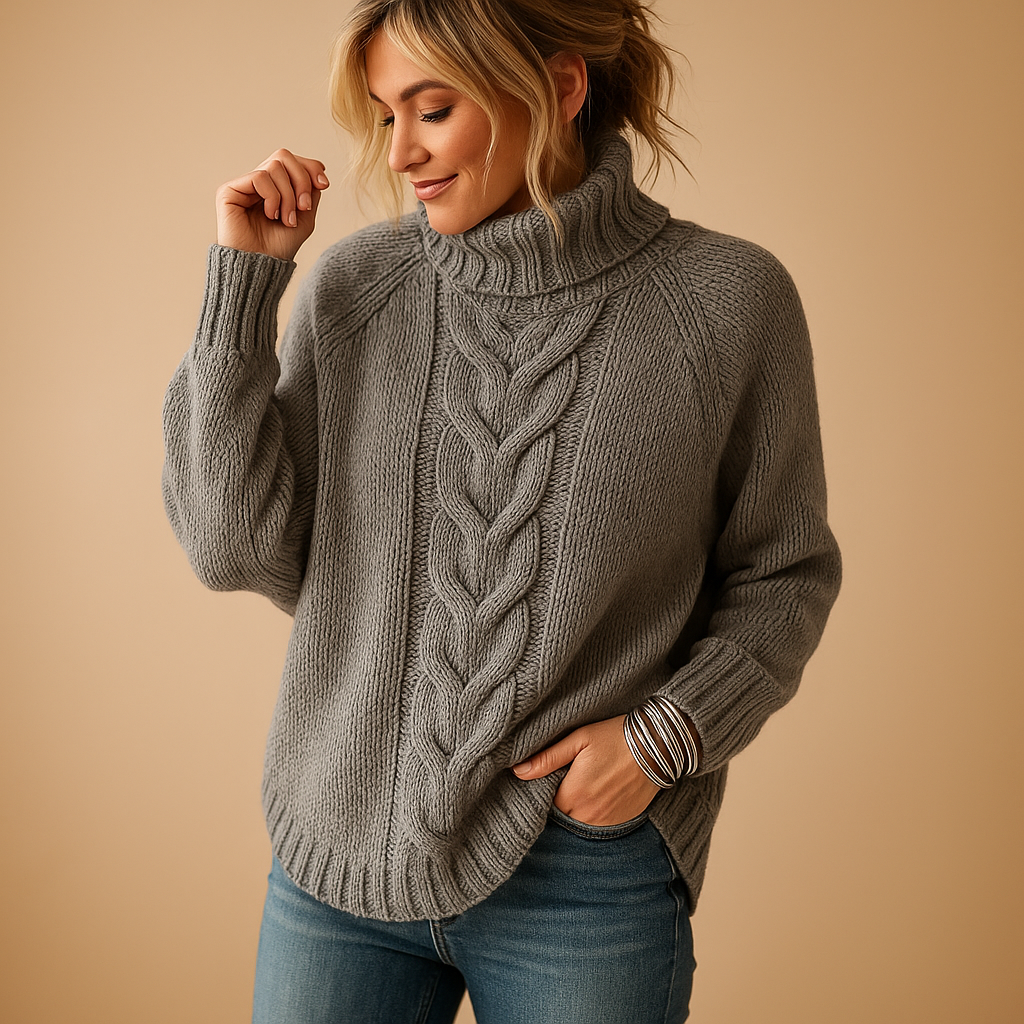 Women’s chunky knit long sweater with relaxed fit and thick soft fabric. Ideal for winter layering, casual outings, or cozy days at home.