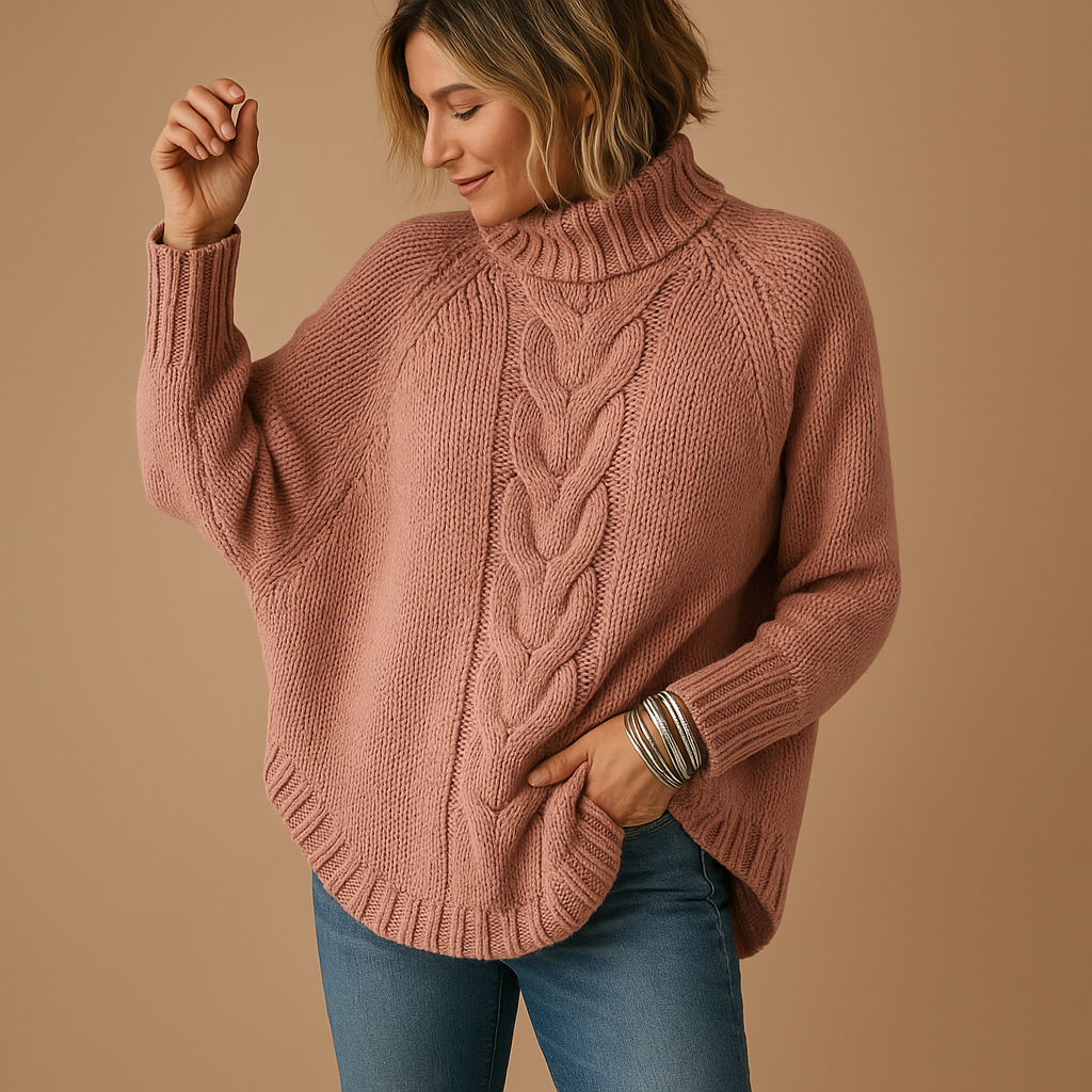 Women’s chunky knit long sweater with relaxed fit and thick soft fabric. Ideal for winter layering, casual outings, or cozy days at home.