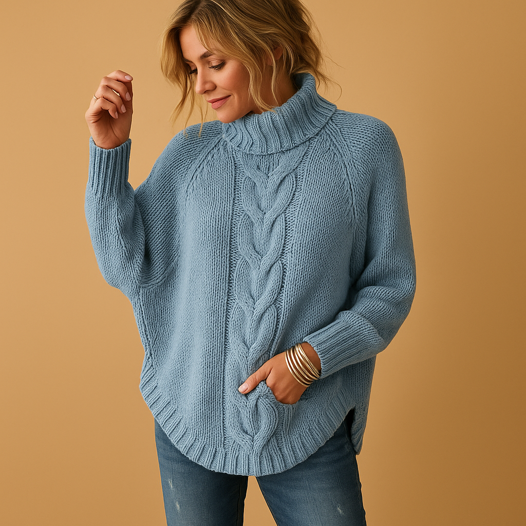 Women’s chunky knit long sweater with relaxed fit and thick soft fabric. Ideal for winter layering, casual outings, or cozy days at home.