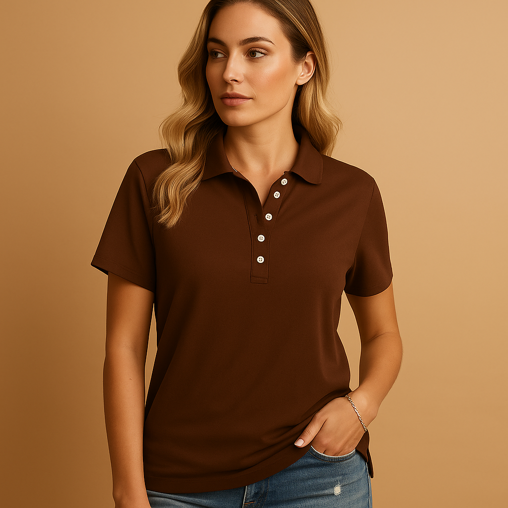 Women’s classic fitted polo shirt with a modern design, perfect for daily wear, office outfits, or casual outings in any season.