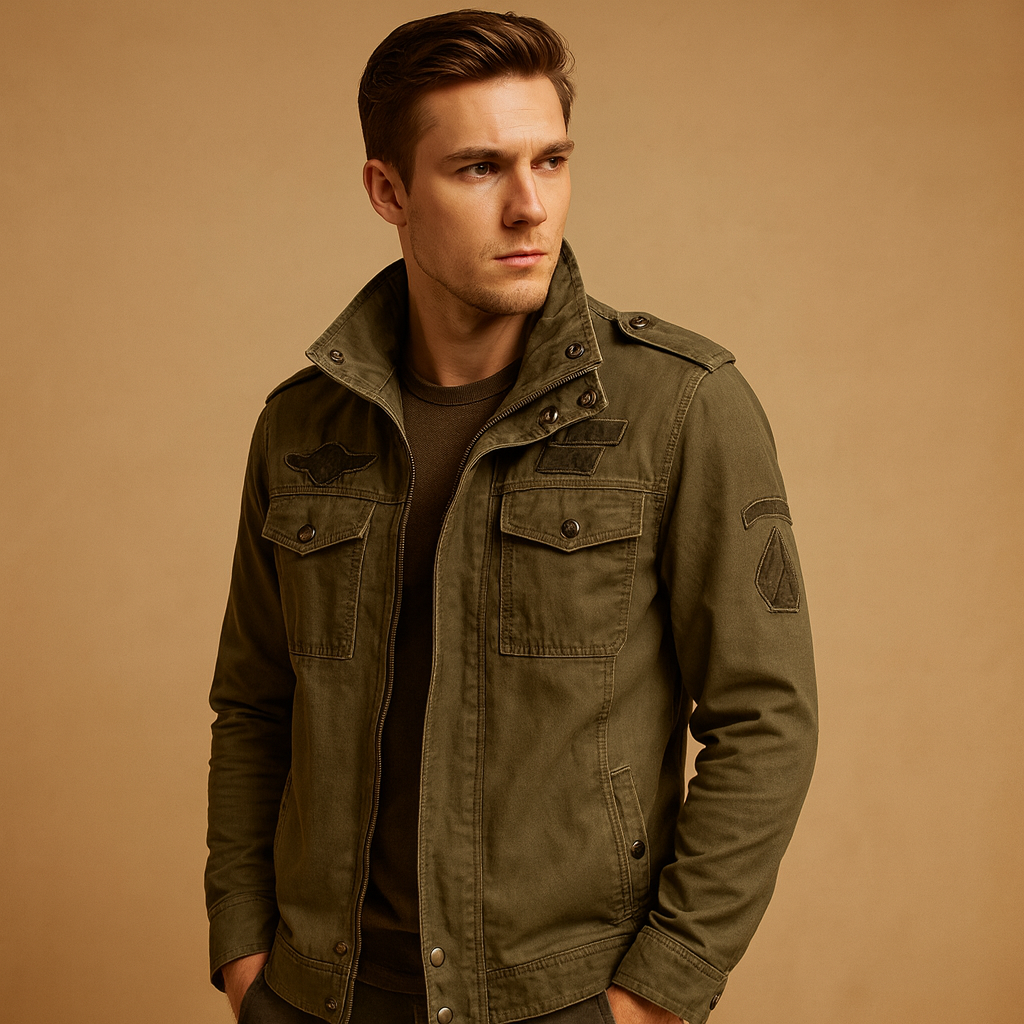 Men’s classic long-sleeve biker jacket with modern fit and timeless design, perfect for casual wear or a stylish night out.