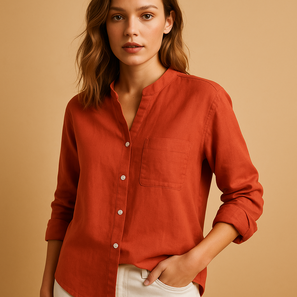 Women’s classic long-sleeve shirt with a button-down design and tailored fit, ideal for both casual and formal outfits in any season.