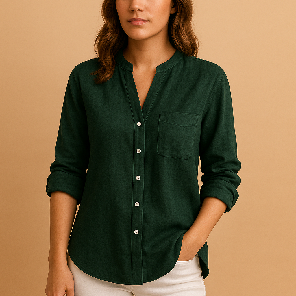 Women’s classic long-sleeve shirt with a button-down design and tailored fit, ideal for both casual and formal outfits in any season.