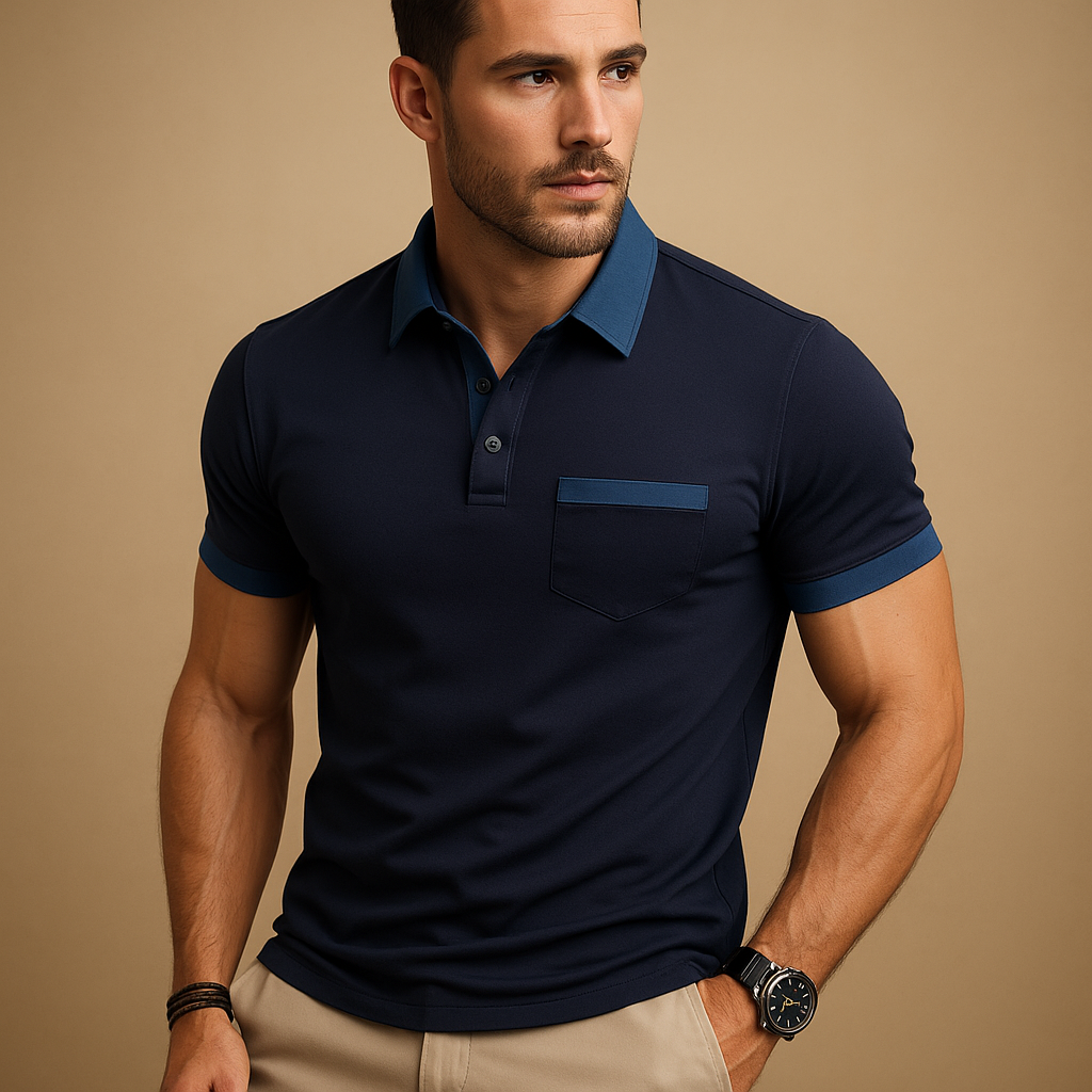 Men’s classic polo shirt with breathable fabric, short sleeves, and button closure. Perfect for casual wear, office looks, or formal layering.