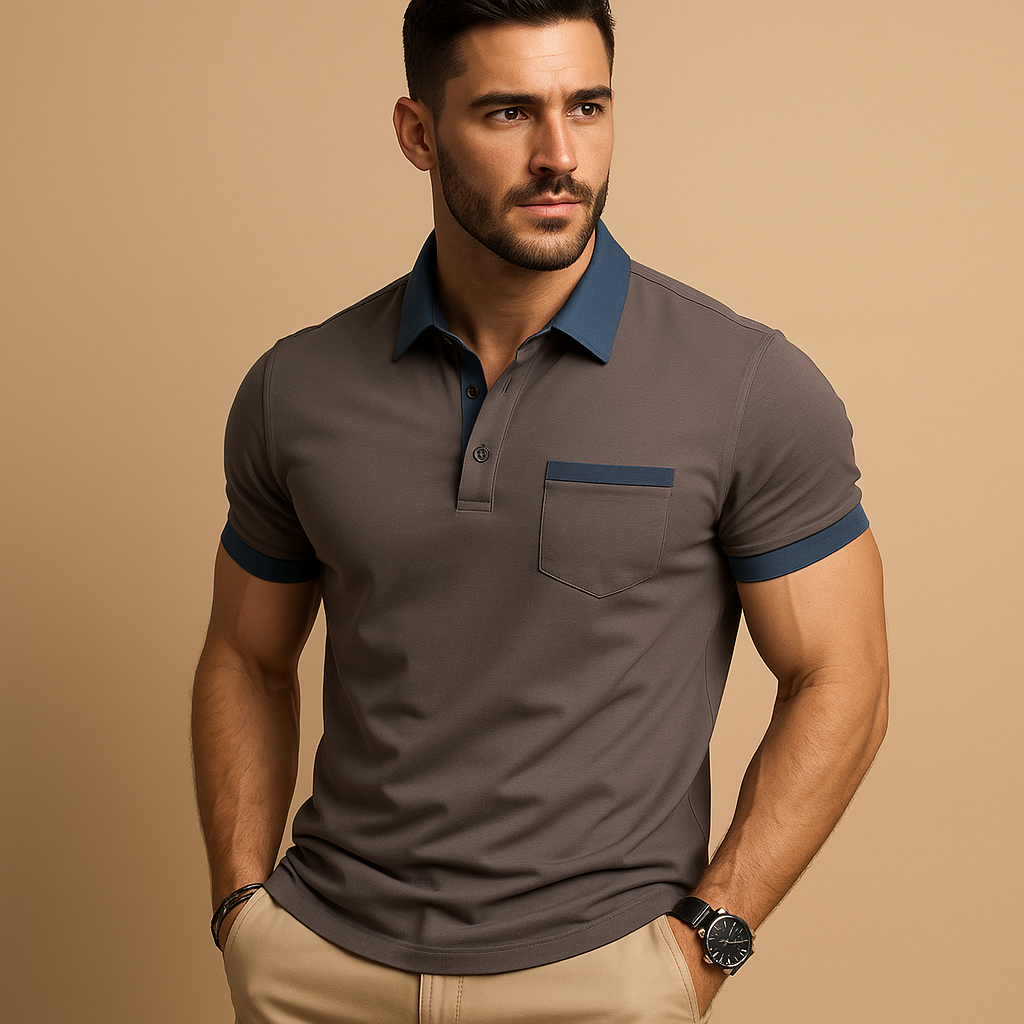 Men’s classic polo shirt with breathable fabric, short sleeves, and button closure. Perfect for casual wear, office looks, or formal layering.