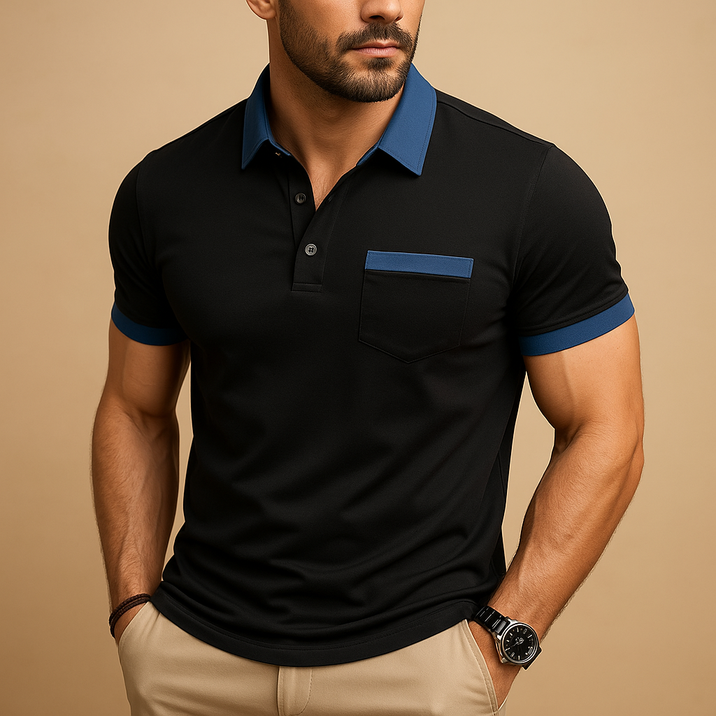 Men’s classic polo shirt with breathable fabric, short sleeves, and button closure. Perfect for casual wear, office looks, or formal layering.