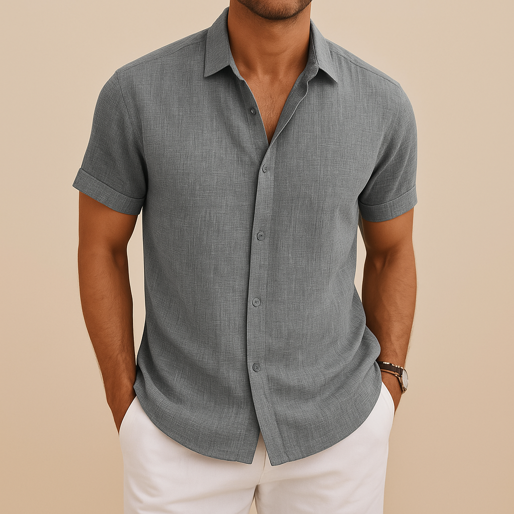 Men’s classic slim fit shirt with modern tailored design, available in timeless colors. Perfect for casual wear, semi-formal occasions, and weekend outfits.