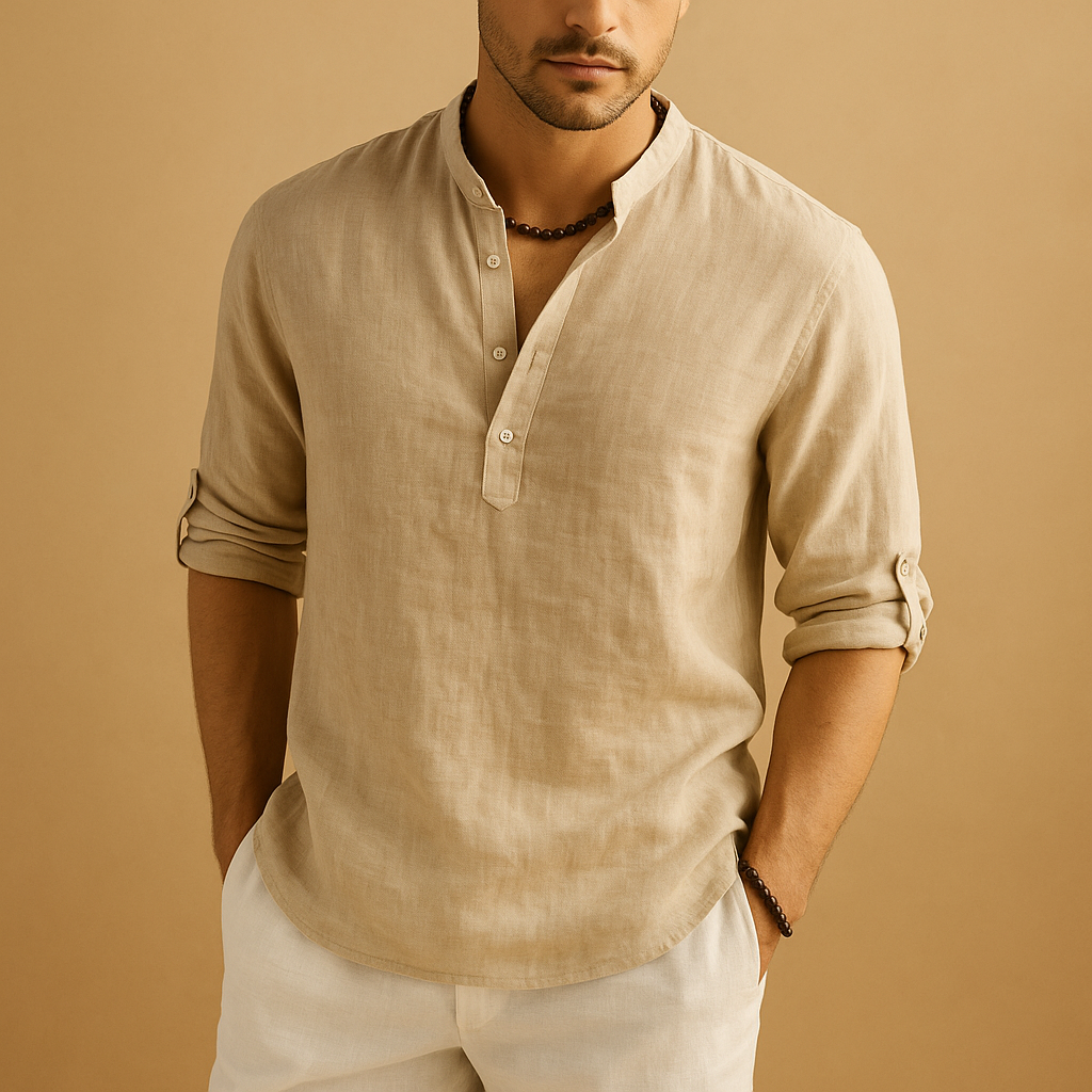 Men’s classic white dress shirt with breathable fabric and versatile fit, available in multiple colors. Perfect for both formal and casual outfits.