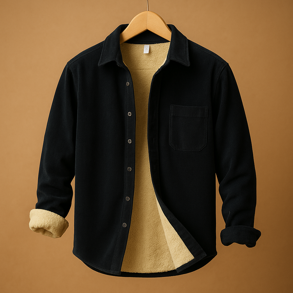 Men’s corduroy shirt with soft ribbed fabric and comfortable fit, offering a vintage look with modern versatility.