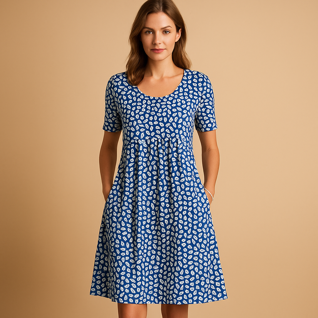 Women’s cotton midi dress with playful prints and a flattering fit, perfect for summer days, vacations, or casual city outings.