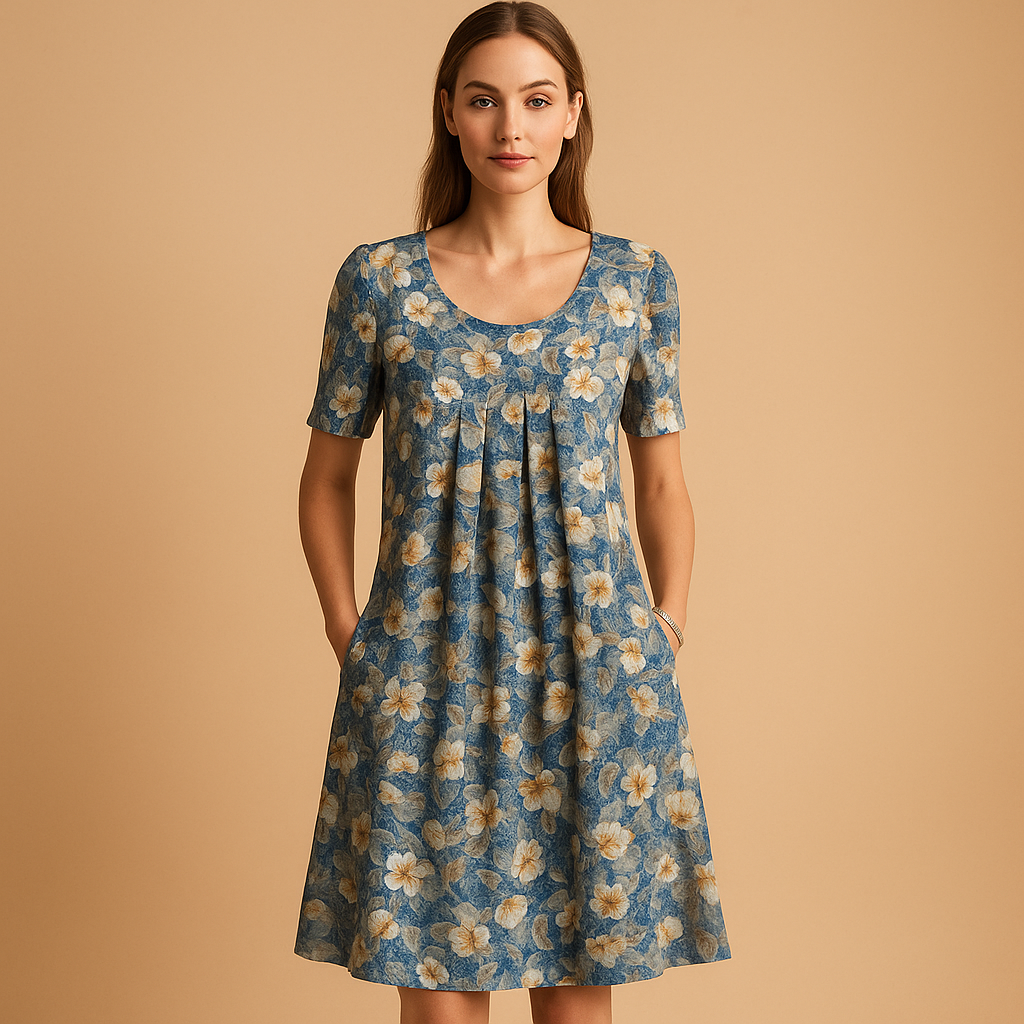 Women’s cotton midi dress with playful prints and a flattering fit, perfect for summer days, vacations, or casual city outings.