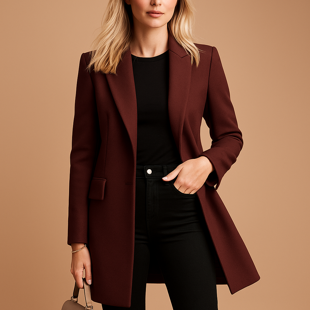 Women’s double-breasted trench coat with tailored fit, classic details, and versatile style. Ideal for formal, work, or everyday outfits.
