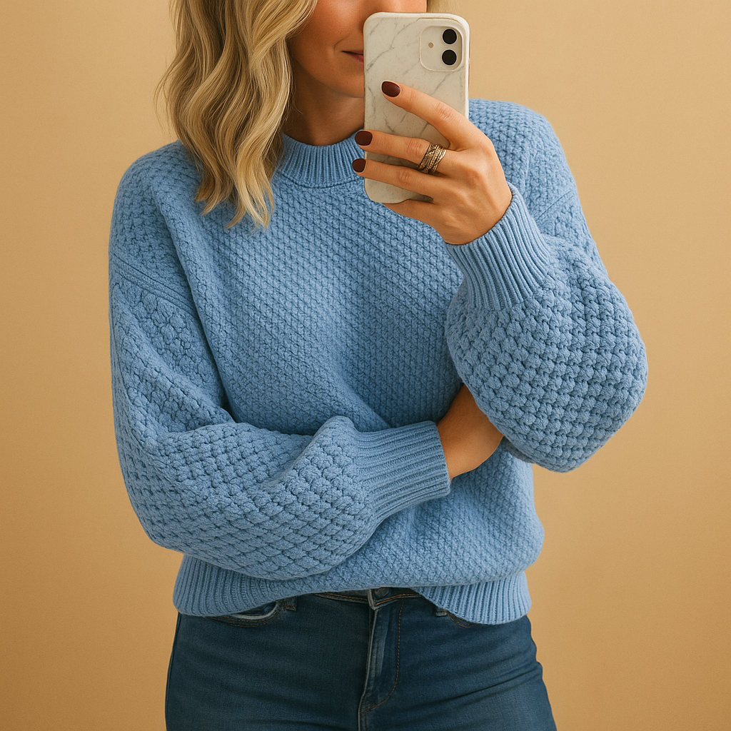 Elegant knit sweater for women with a comfortable fit, timeless style, and light warm fabric. Perfect for casual and formal wear in autumn and winter.
