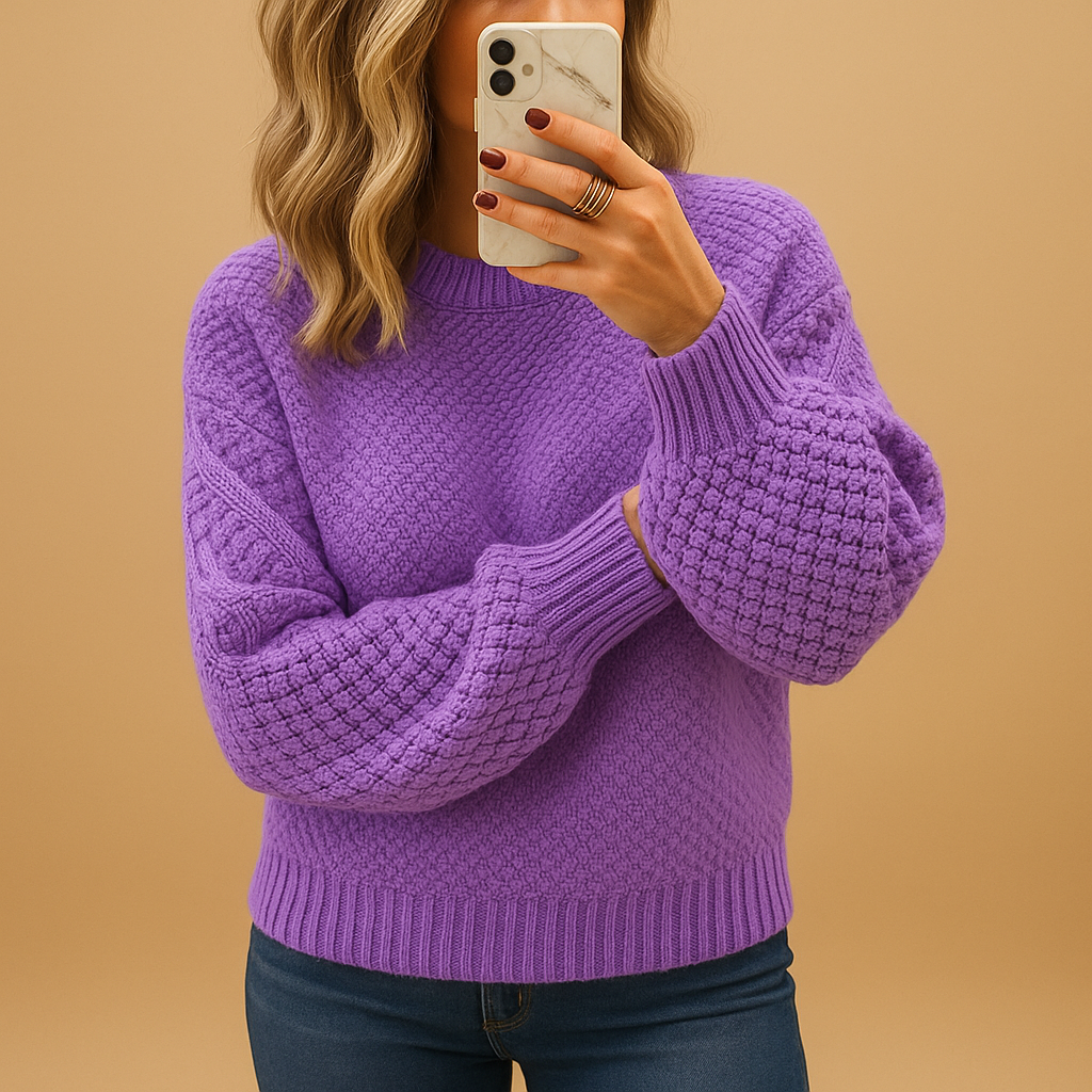 Elegant knit sweater for women with a comfortable fit, timeless style, and light warm fabric. Perfect for casual and formal wear in autumn and winter.
