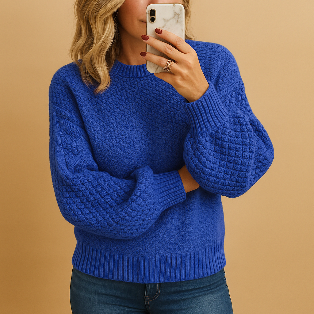 Elegant knit sweater for women with a comfortable fit, timeless style, and light warm fabric. Perfect for casual and formal wear in autumn and winter.