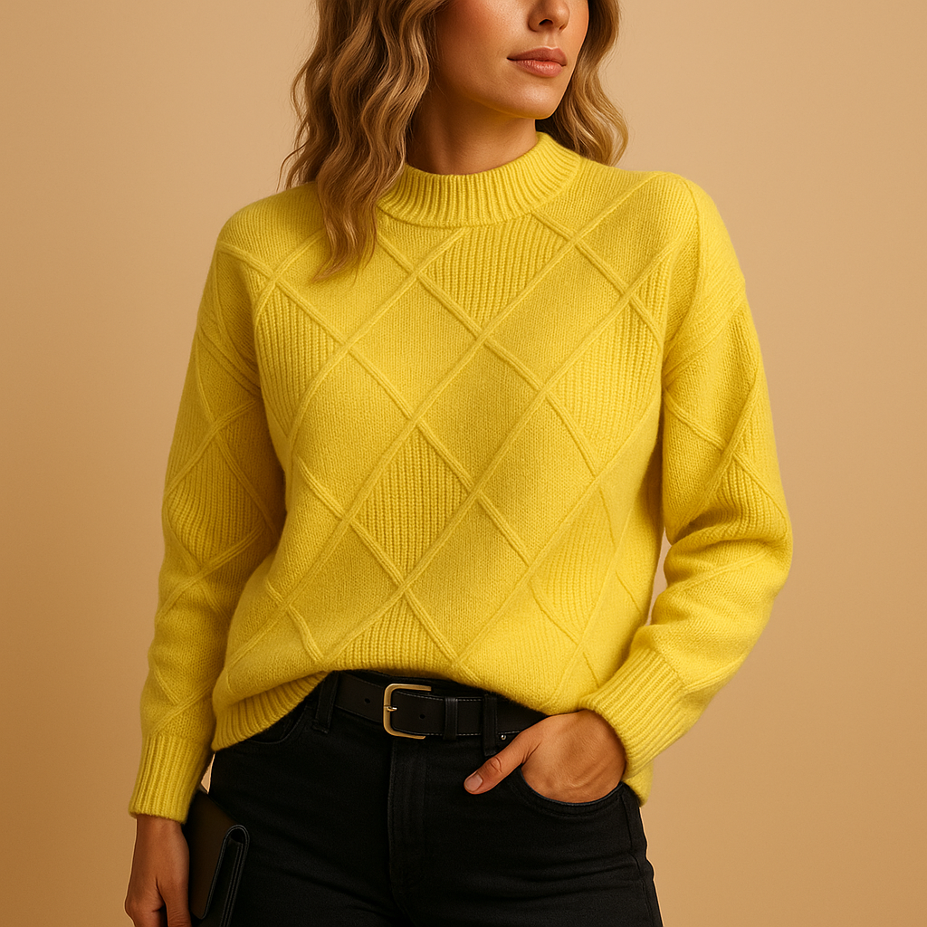 Women’s elegant knitted turtleneck sweater with modern fit, breathable fabric, and refined design, available in multiple colors for year-round wear.