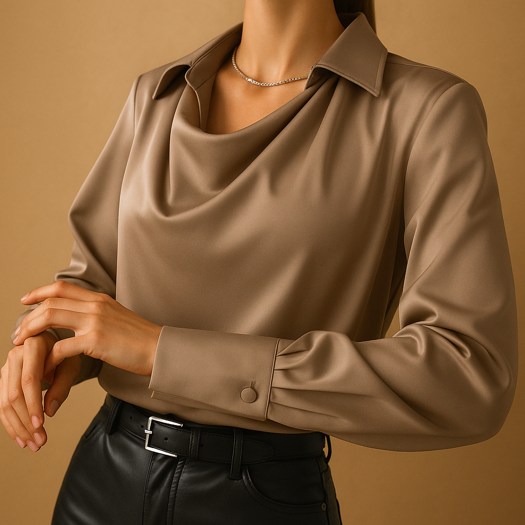Women’s elegant long-sleeve blouse with a tailored fit and breathable design, perfect for work, casual wear, or formal occasions.