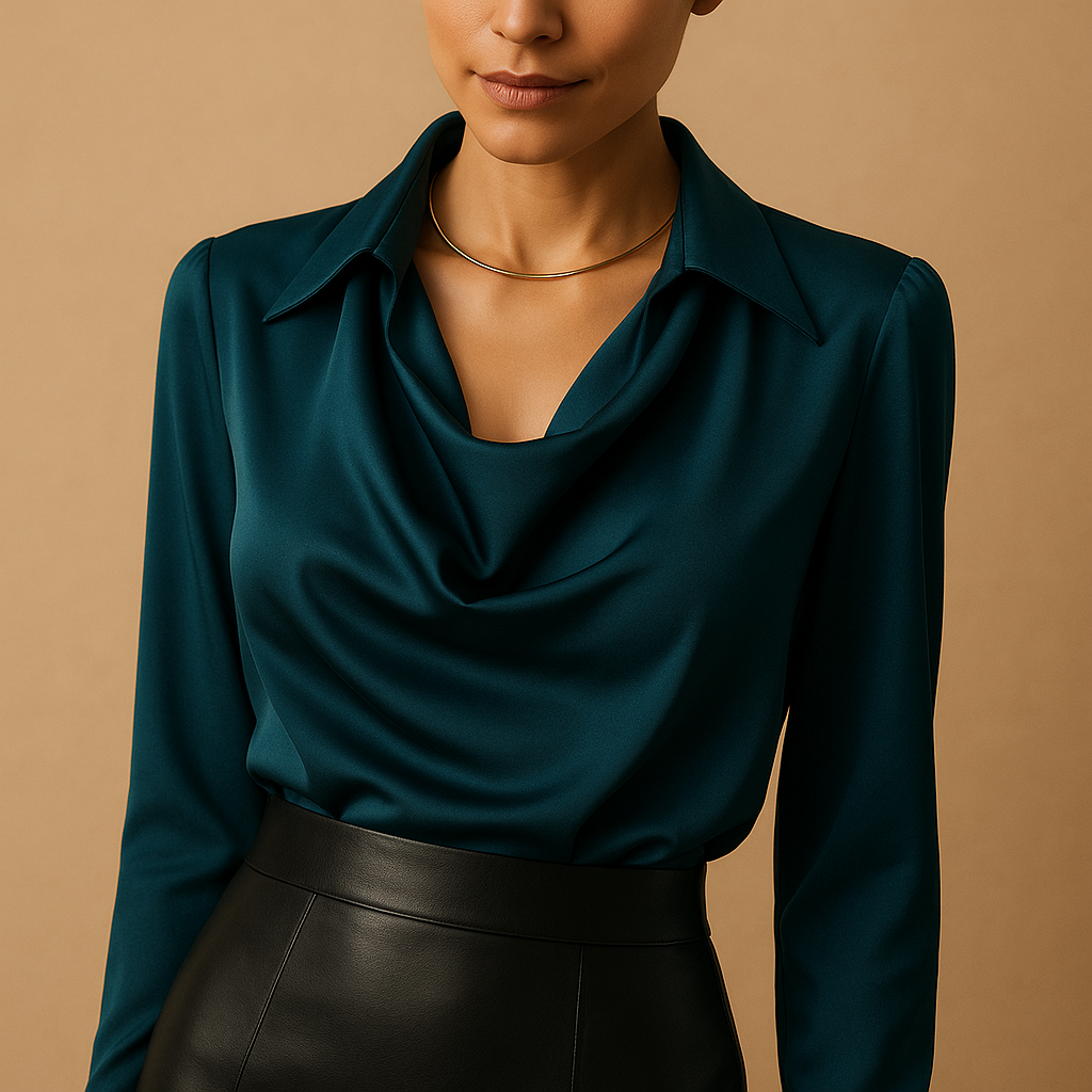 Women’s elegant long-sleeve blouse with a tailored fit and breathable design, perfect for work, casual wear, or formal occasions.
