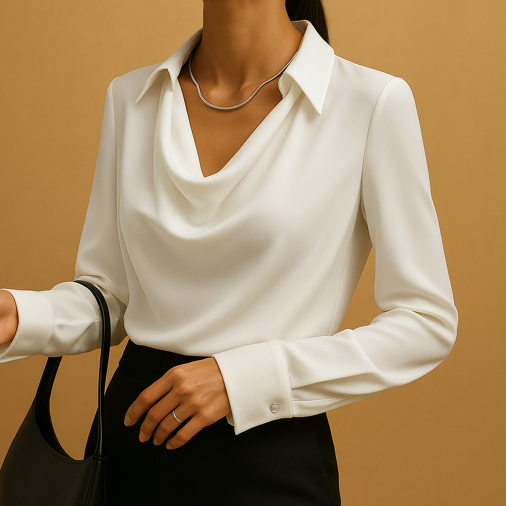 Women’s elegant long-sleeve blouse with a tailored fit and breathable design, perfect for work, casual wear, or formal occasions.