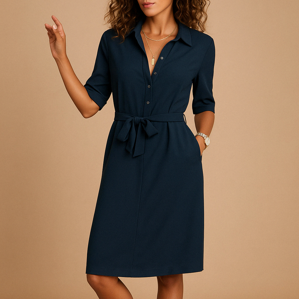 Women’s elegant modern dress with flattering fit and versatile design, perfect for work, casual outings, and evening occasions.