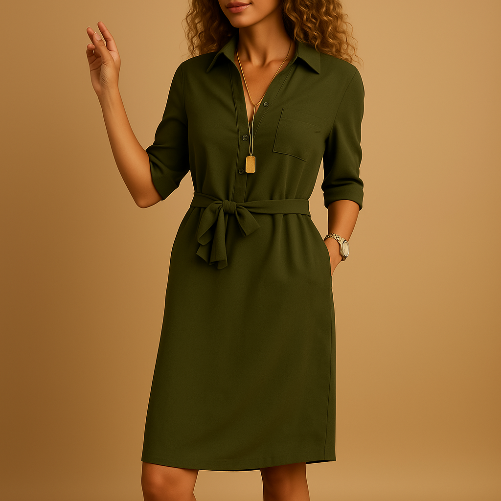 Women’s elegant modern dress with flattering fit and versatile design, perfect for work, casual outings, and evening occasions.