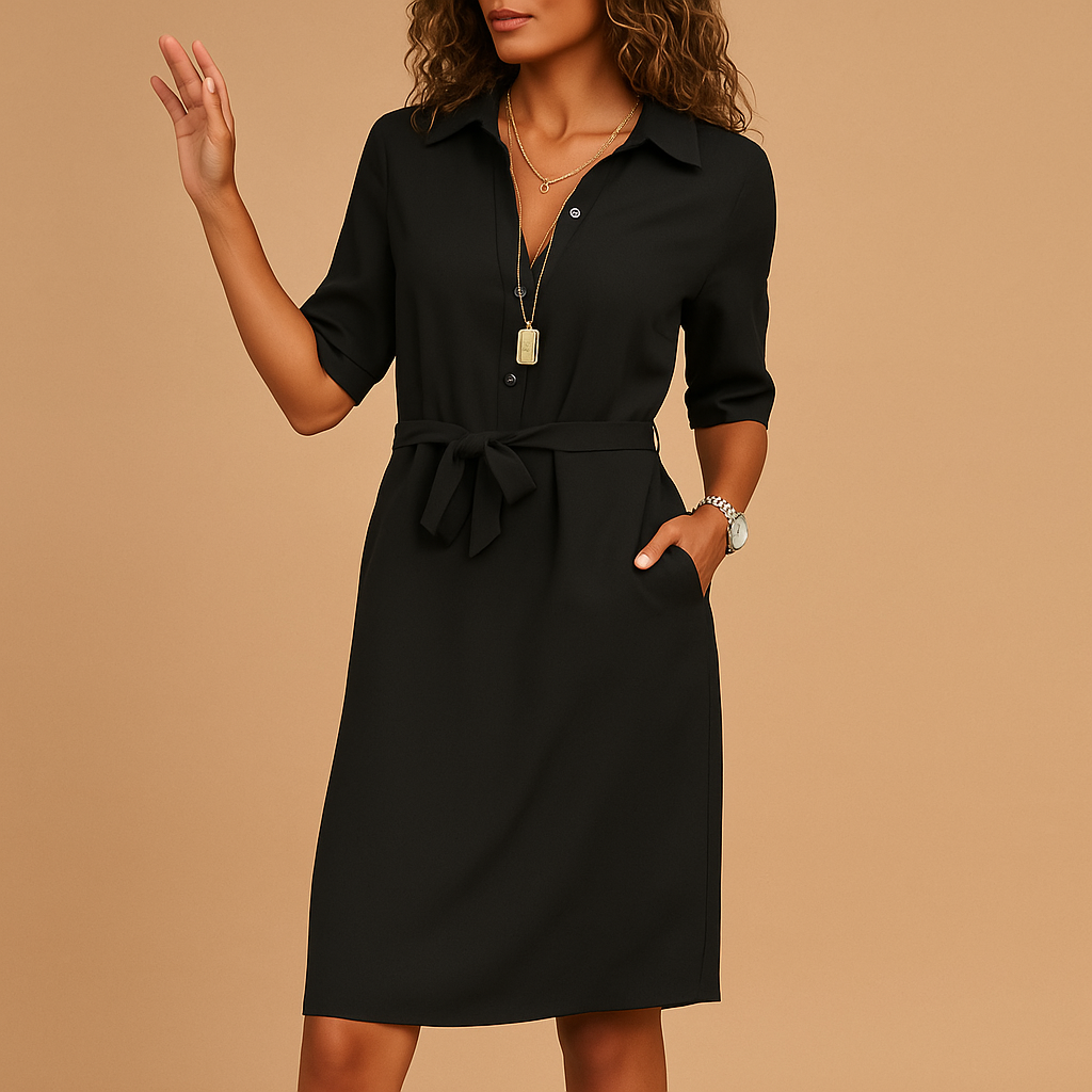Women’s elegant modern dress with flattering fit and versatile design, perfect for work, casual outings, and evening occasions.