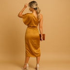 Women’s elegant slim fit dress with timeless minimalist design, flattering cut, and classic style, perfect for formal occasions, work, or evenings out.