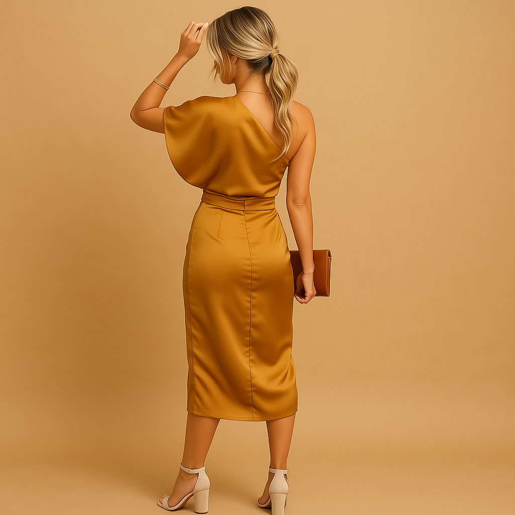 Women’s elegant slim fit dress with timeless minimalist design, flattering cut, and classic style, perfect for formal occasions, work, or evenings out.