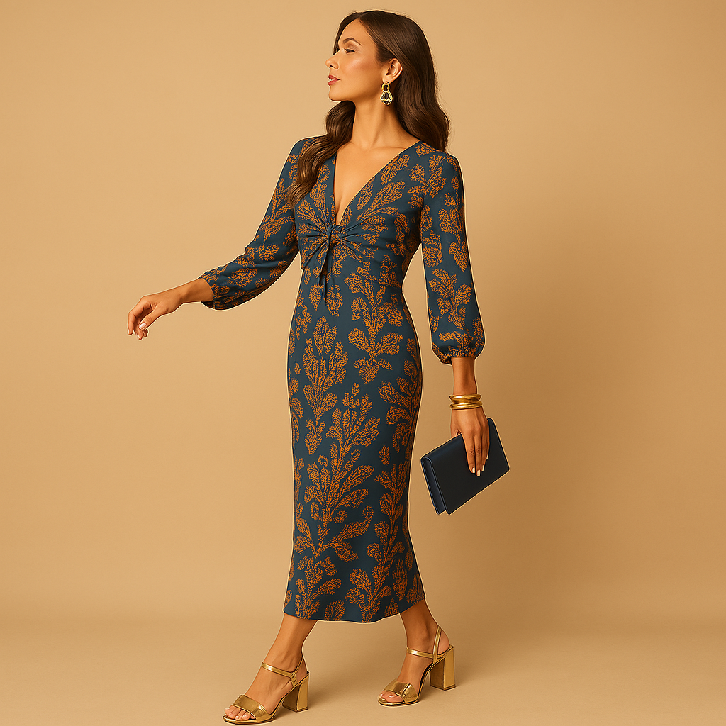 Women’s elegant timeless dress with flattering silhouette and versatile design, perfect for formal events, summer outings, or everyday wear.