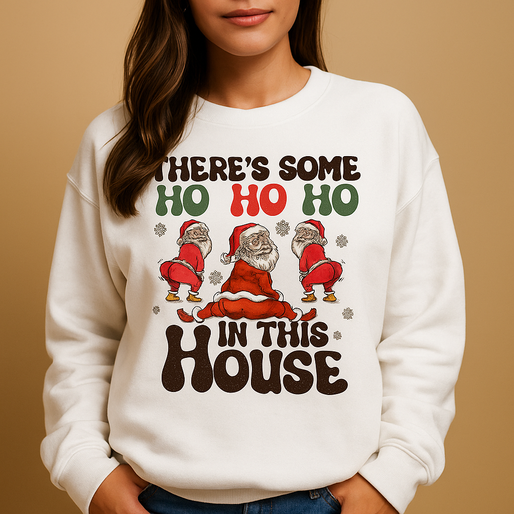 Festive Christmas sweater for women with relaxed fit and playful holiday pattern, perfect for family gatherings, parties, or cozy winter evenings.