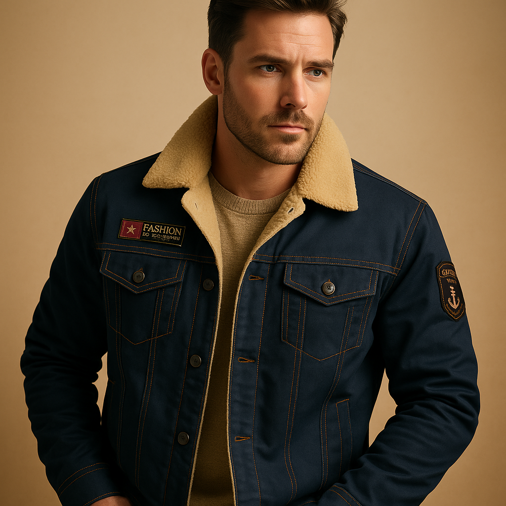 Men’s fleece motorcycle jacket with reinforced panels, breathable warmth, and sporty biker design. Ideal for cold-weather rides.