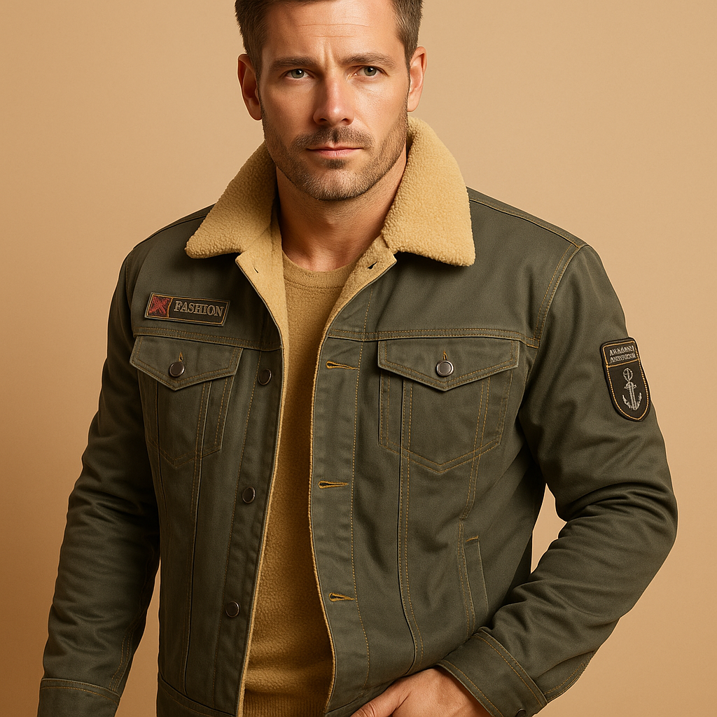 Men’s fleece motorcycle jacket with reinforced panels, breathable warmth, and sporty biker design. Ideal for cold-weather rides.