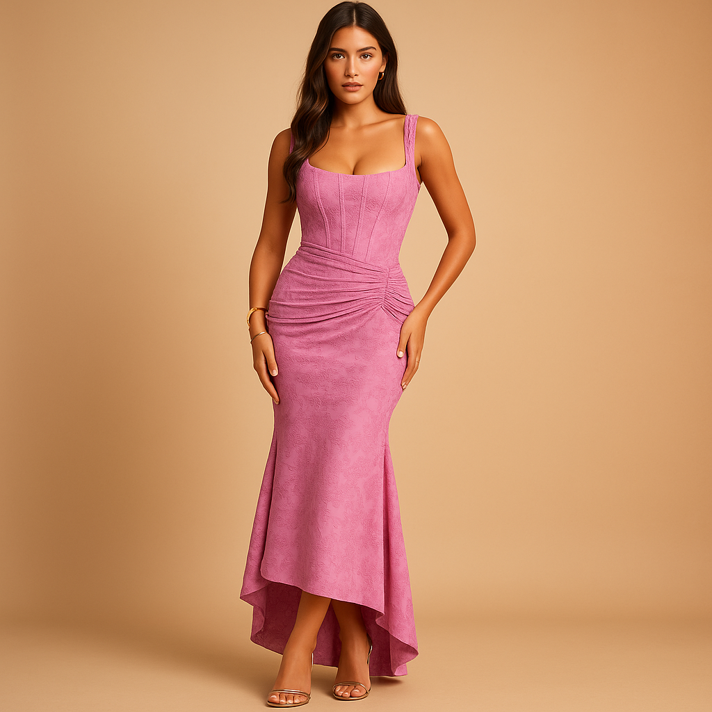 Women’s floral midi dress with breathable fabric and flowing fit, perfect for spring and summer brunches, garden parties, and casual outings.